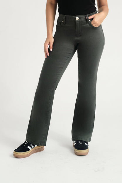 Petit Luxe Slim Boot Jean - Forest Green | Swank Boutique