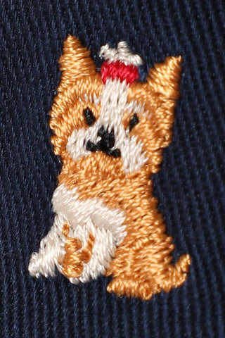 Allover Dog Embroidered Cotton Baseball Cap | Swank Boutique