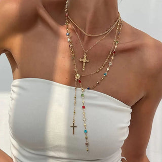Boho Cross Multi Necklace