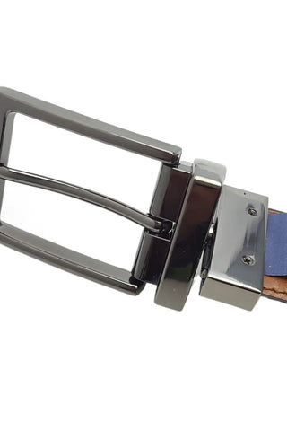 Men's Comfortable Classic Reversible Belt - Brushed Silver Buckle | Swank Boutique