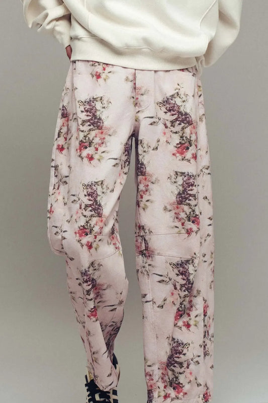 Floral Watercolor Barrel Jeans | Swank Boutique