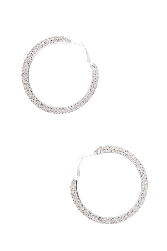 Rhinestone Hoop Earring | Swank Boutique