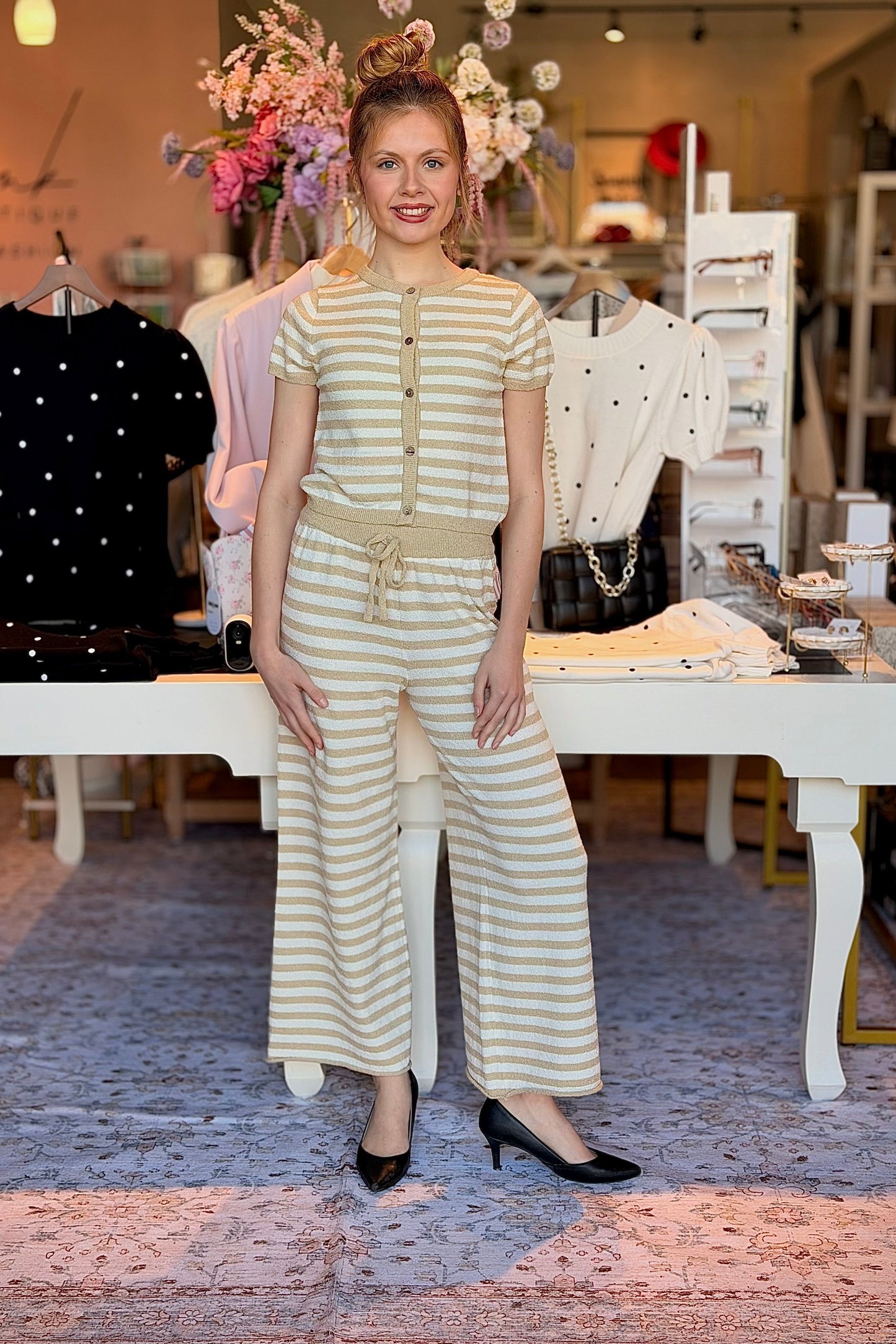Terry Cloth Striped Top | Swank Boutique