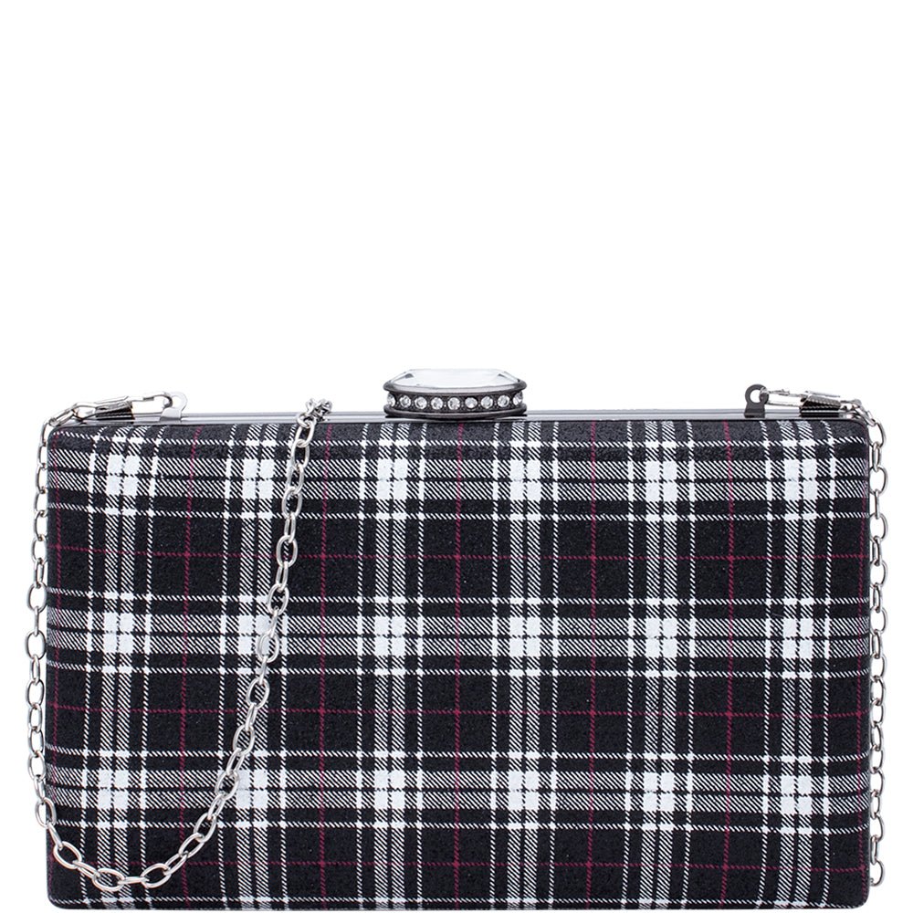 Plaid Sparkle Clutch | Swank Boutique
