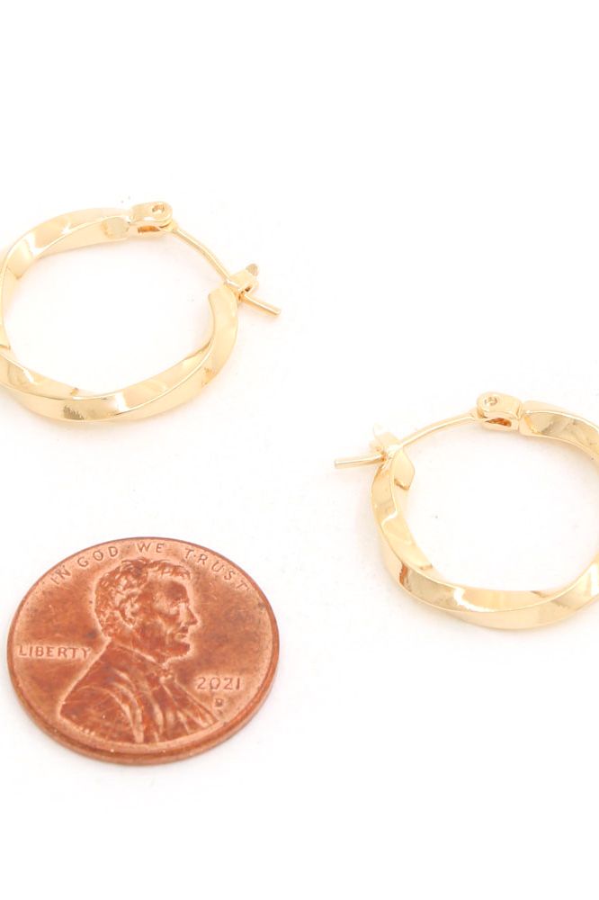 Twisted 14K Gold Dipped Hoop Earrings | Swank Boutique