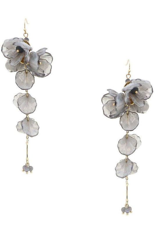 Flower Cluster Earrings - Grey | Swank Boutique