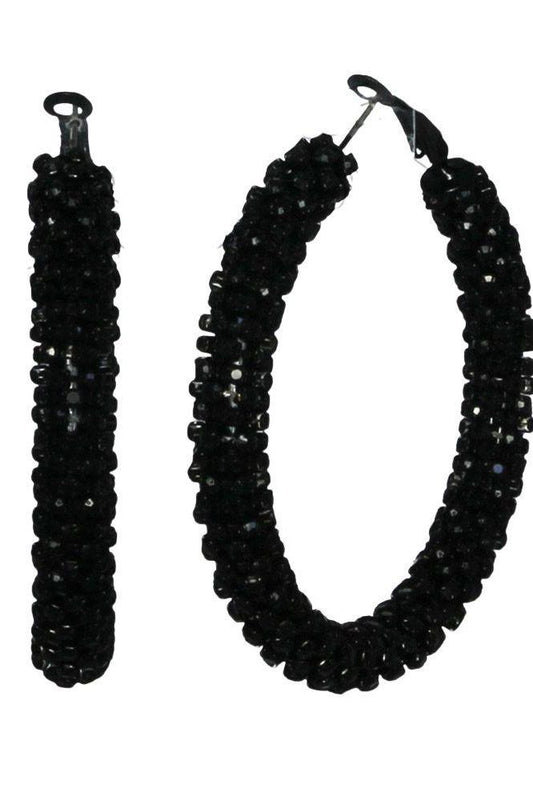 Beaded Hoop Earrings | Swank Boutique
