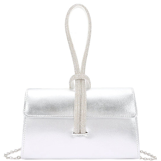 Rhinestone Metallic Clutch - Gold (Copy) | Swank Boutique