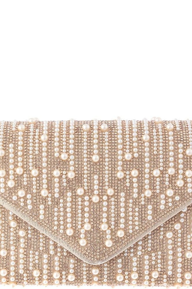 Rhinestone & Pearl Clutch | Swank Boutique