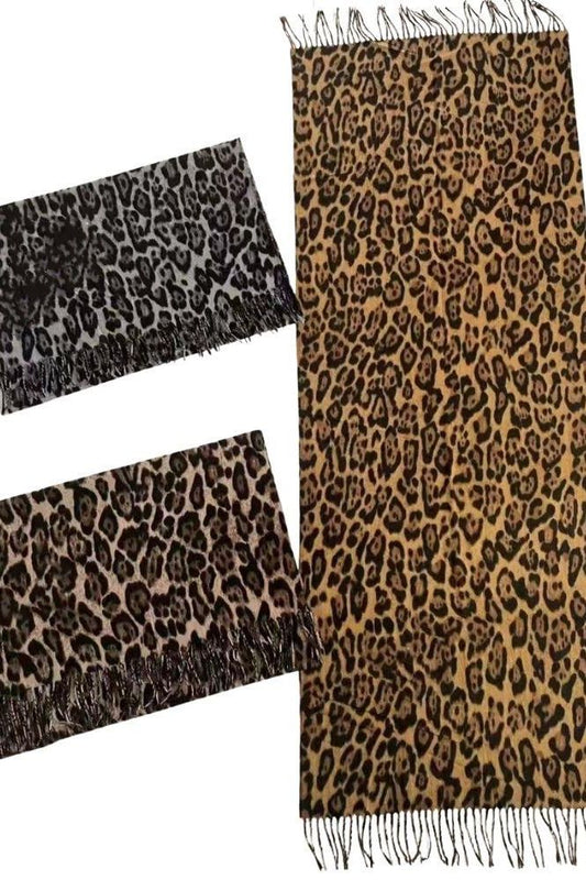 Leopard Fringe Scarf