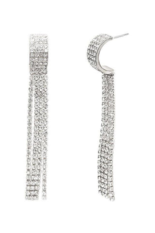 Rhinestone Tassel Drop Earring | Swank Boutique