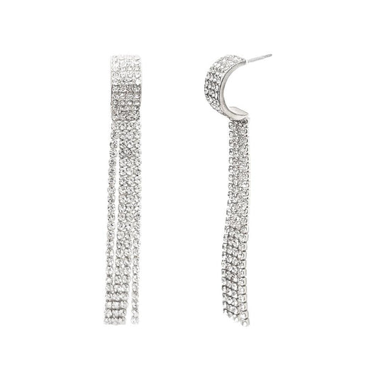 Rhinestone Tassel Drop Earring | Swank Boutique