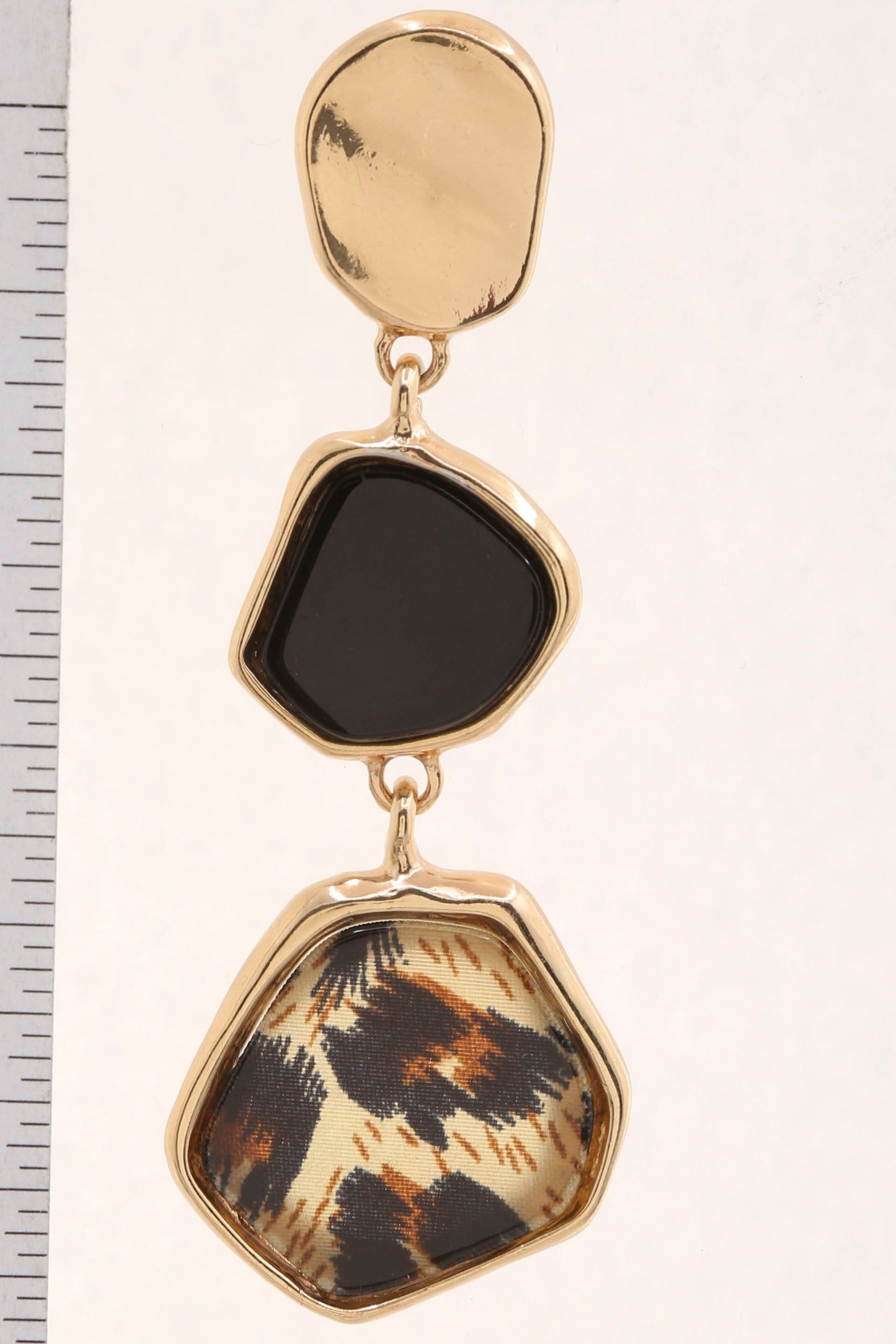 Animal Print Stone Link Dangle Earrings | Swank Boutique