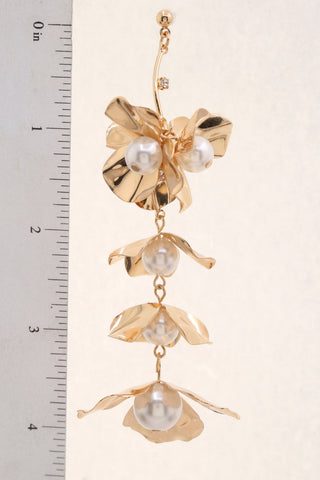 Pearl Flower Dangle Earrings | Swank Boutique