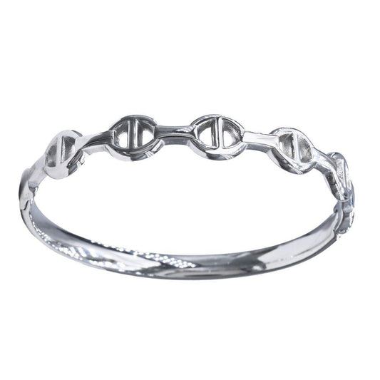 Circle Metal Bar Bracelet - Silver | Swank Boutique