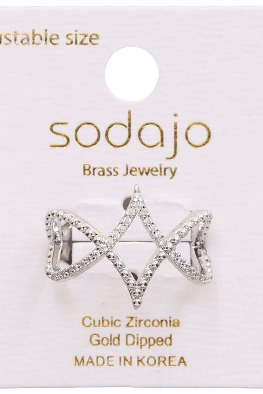 Triangle Sparkle Ring - Gold (Copy) | Swank Boutique