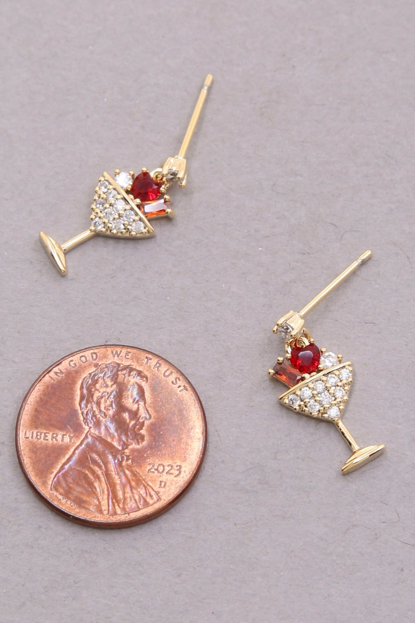 Champagne Glass Stud Earrings | Swank Boutique