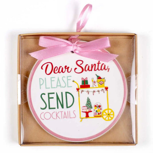 Dear Santa, Send Cocktails Ornament | Swank Boutique