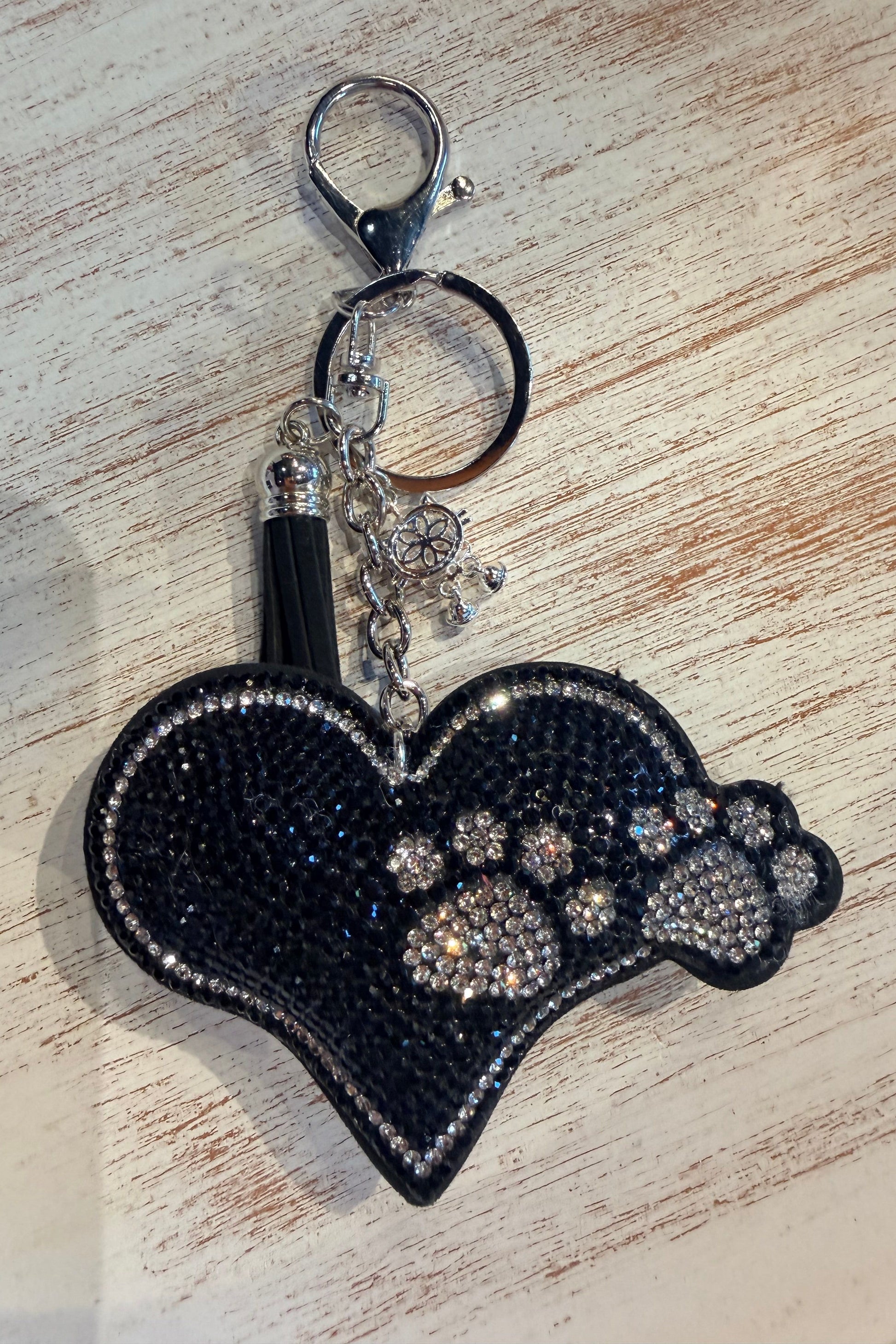 Sparkle Heart Bag Charm | Swank Boutique