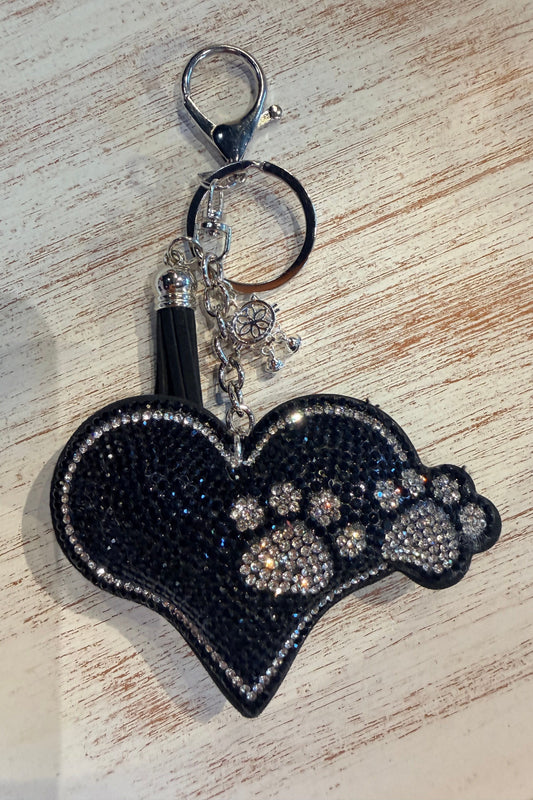 Sparkle Heart Bag Charm | Swank Boutique