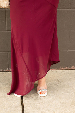 Wine Cowl Neck Top | Swank Boutique
