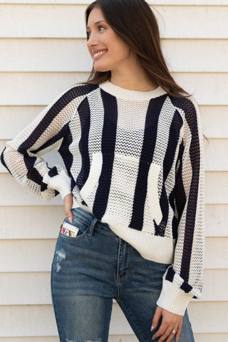Saphire Striped Sweater | Swank Boutique