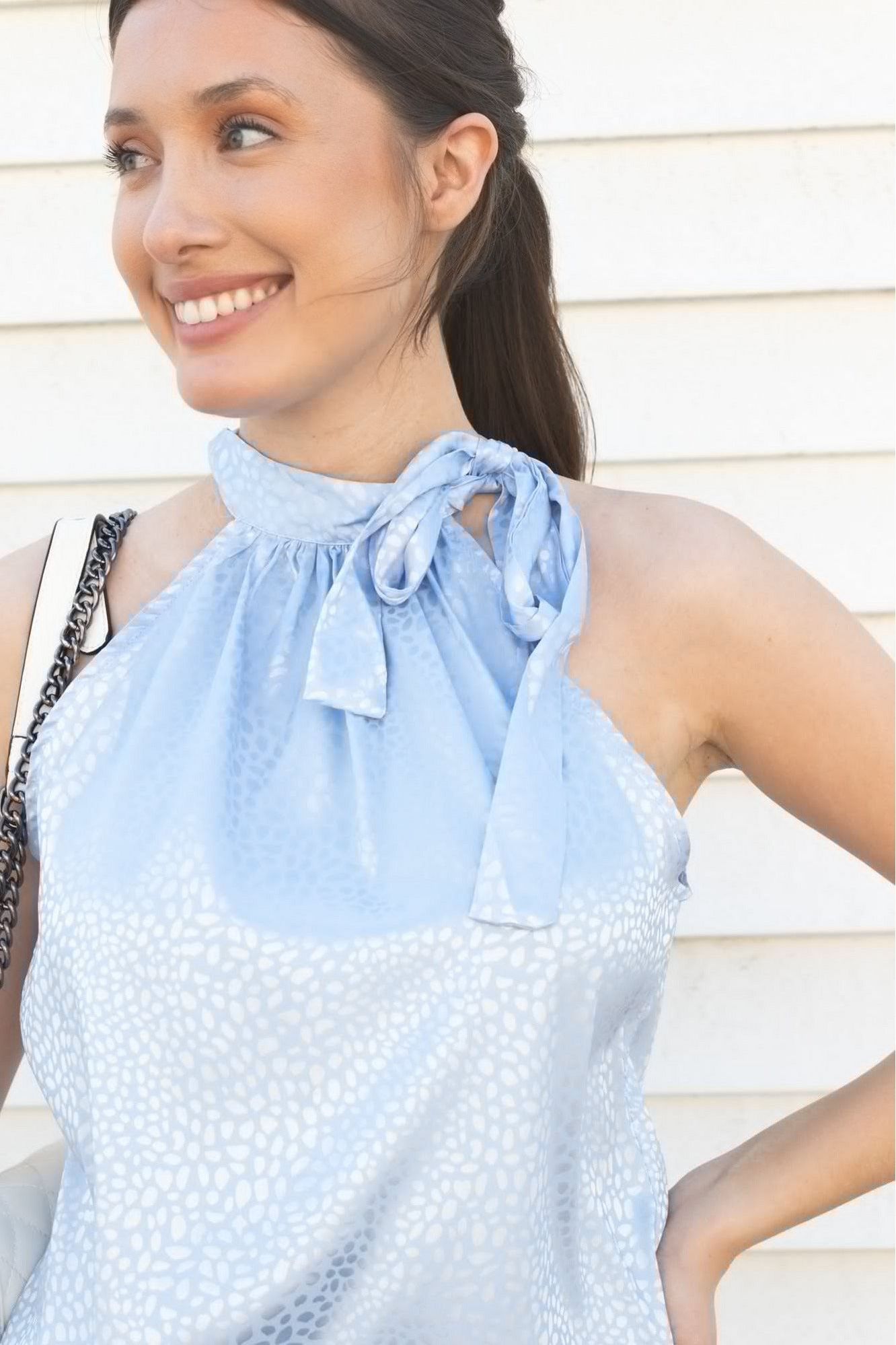Gentry Blue Halter | Swank Boutique