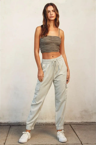 Washed Cargo Joggers - Grey