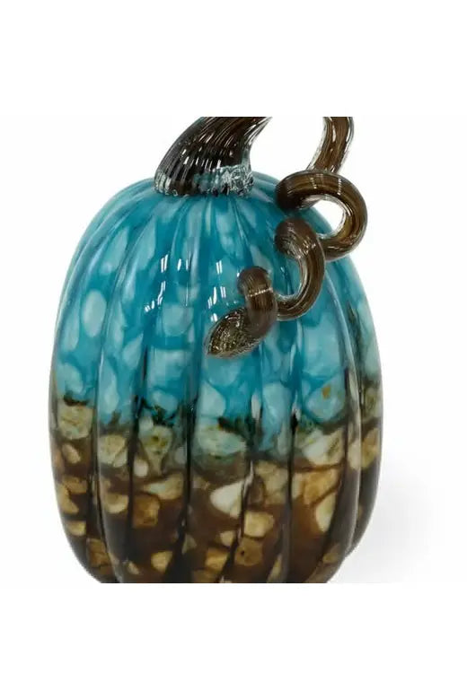 Blue & Copper Glass Pumpkin 5" | Swank Boutique
