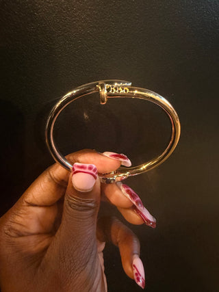 Gold & Silver Nail Bracelet