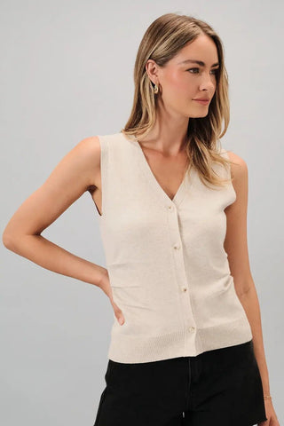 Oatmeal Sweater Vest | Swank Boutique