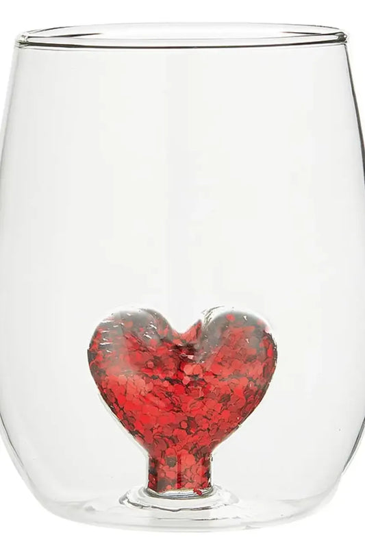 Sparkle Heart Wine Glass | Swank Boutique