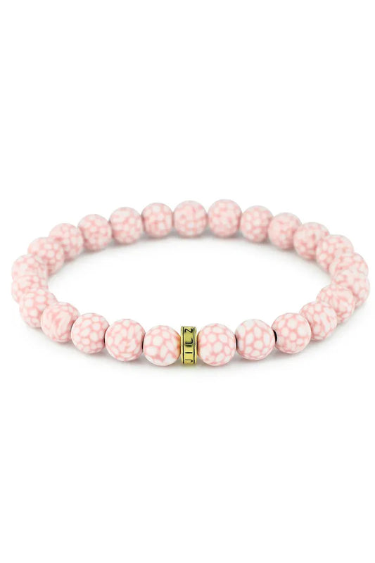 Dusty Rose Tortoise Shell Beaded Bracelet | Swank Boutique