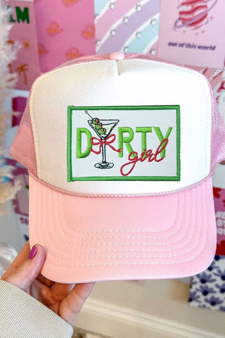 Dirty Girl Martini Embroidered Hat/Pocket Patch