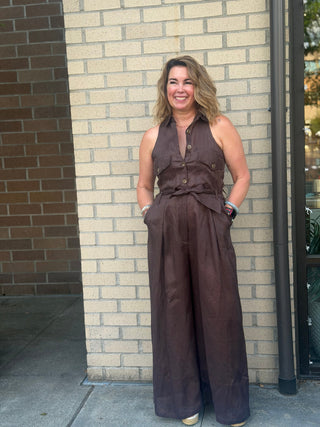 Eve Belted Jumpsuit | Swank Boutique