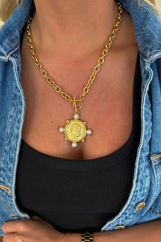 Pearl Coin Necklace | Swank Boutique