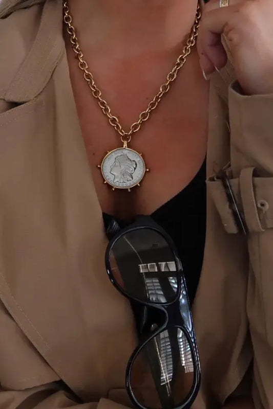 Two Toned Coin Necklace | Swank Boutique