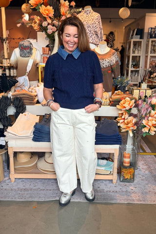 Striped Barrel Denim