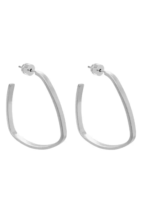 Nomad Large Square Hoop Earrings - Silver | Swank Boutique