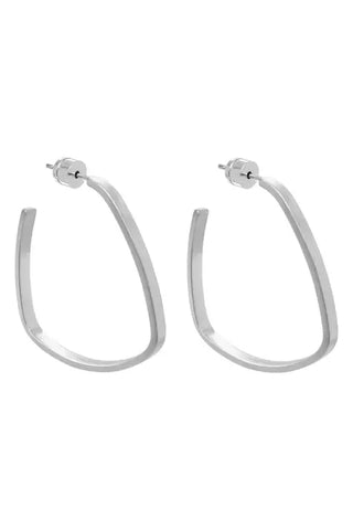 Nomad Large Square Hoop Earrings - Silver | Swank Boutique