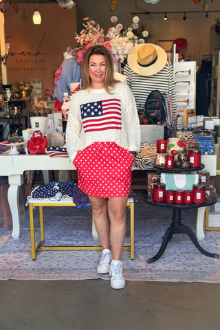 Red Polka Dot Skort | Swank Boutique