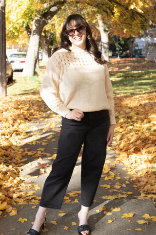 Cream Open Knit Sweater | Swank Boutique