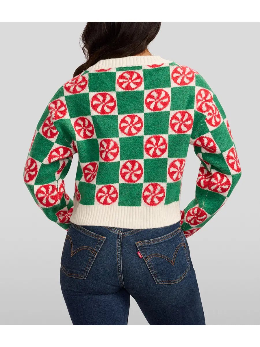 Checkered Mint Cardigan | Swank Boutique