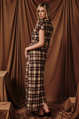 BOAT NECK WIDE SHOULDER PLEAT DETAIL MIDI DRESS | Swank Boutique