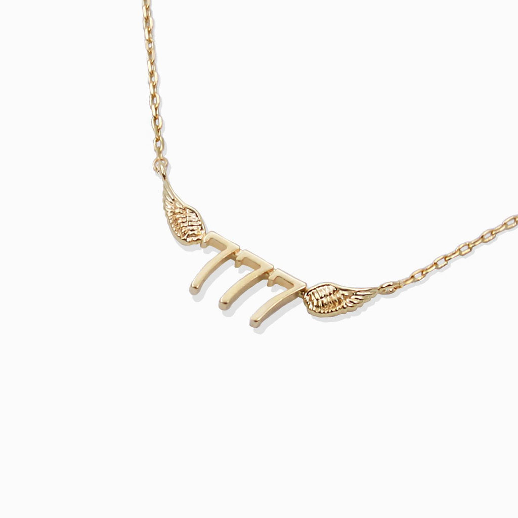 Gold Dipped Angels Number Necklace - 777 | Swank Boutique