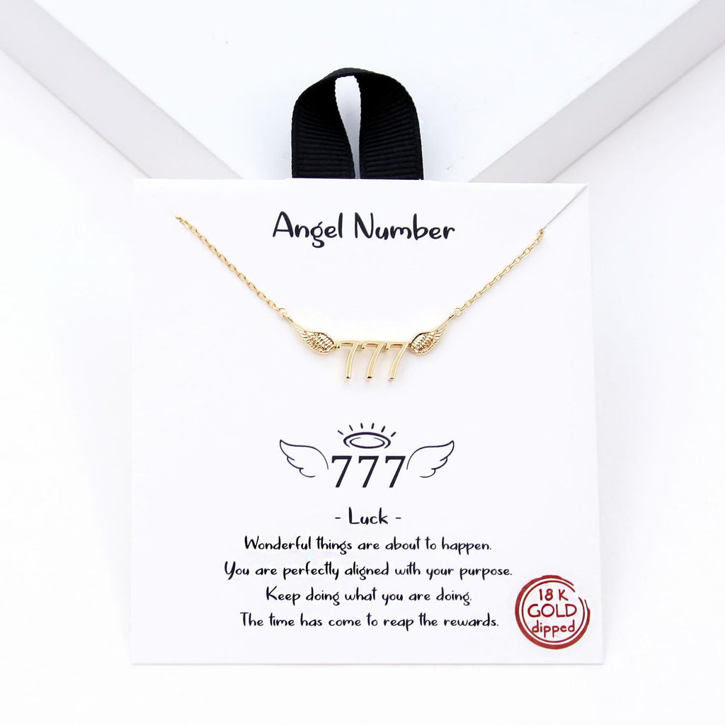 Gold Dipped Angels Number Necklace - 777 | Swank Boutique
