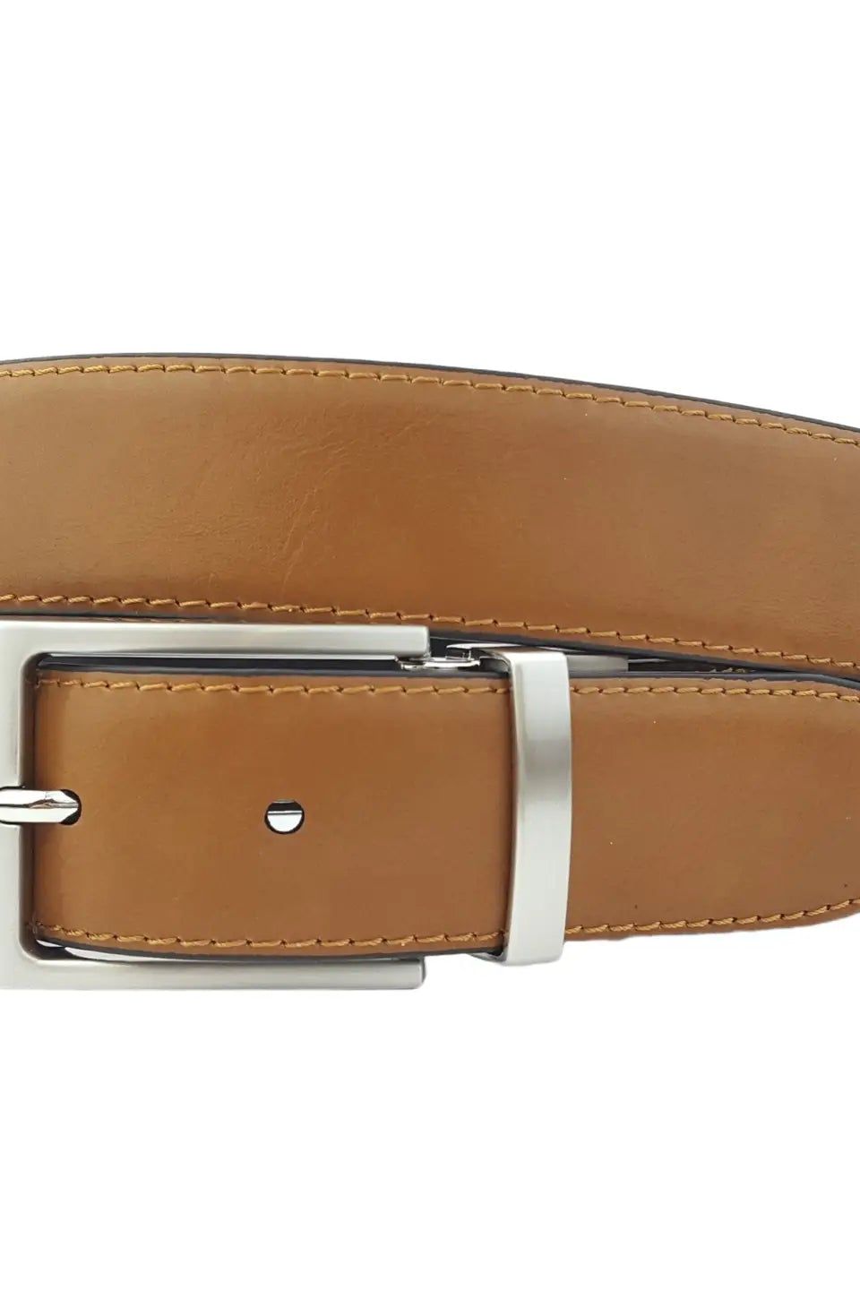 Men's Comfortable Classic Reversible Belt - Brushed Silver Buckle | Swank Boutique