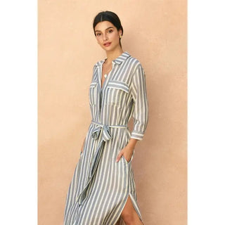 Nadia Striped Shirt Dress | Swank Boutique