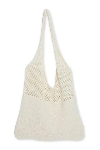 Knit Market Tote - Off White | Swank Boutique