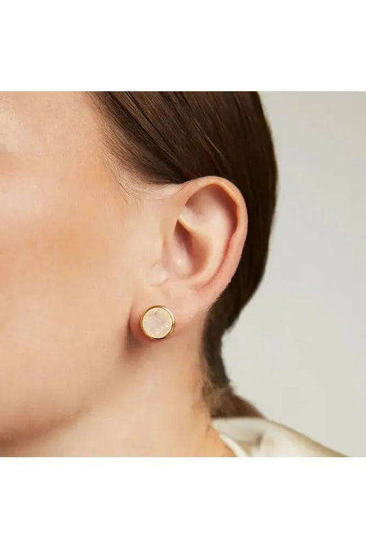 Large Signature Studs - Moonstone/Gold (Copy) | Swank Boutique